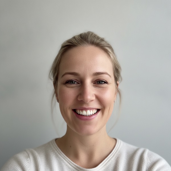 Example: front-facing photo of a full face with a broad smile